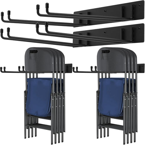 Neiteli Folding Chair Rack,Metal Folding Chair Storage Rack - 2-Pack,Heavy Duty Design,Garage Organization