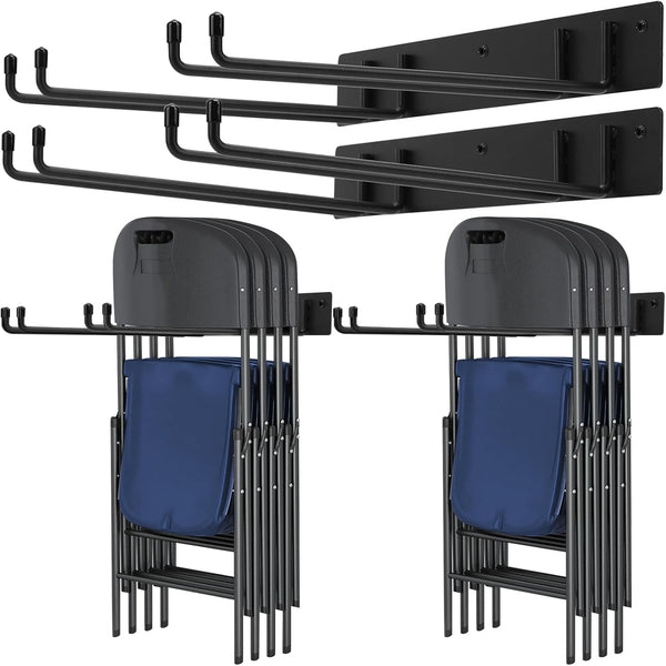 Neiteli Folding Chair Rack,Metal Folding Chair Storage Rack - 2-Pack,Heavy Duty Design,Garage Organization