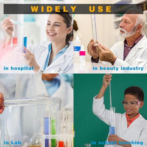 Thick Glass Graduated Cylinder Measuring Liquid Lab Hexagon Base Cylinders with Cylinder Brush (glass, 25ML)