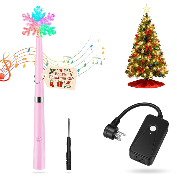 Bonfix Wireless Remote Control Outlet, Magic Light Wand for Christmas Tree Lights and