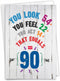 NobleWorks 90th Milestone Happy Birthday Card - Funny Card for 90 Year Old, Senior Citizen Humor - Age Equation 90