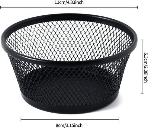 SLSON 6Pack Wire Mesh Paper Clip Holder - Round Desktop Paperclip Dish Dispenser for Office Organizer Accessories