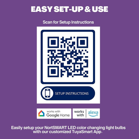 NorbSMART Smart Light Bulb LED, 1-Pack, Color Changing, 9W, A19, E26, Dimmable, Works with Alexa & Google Home