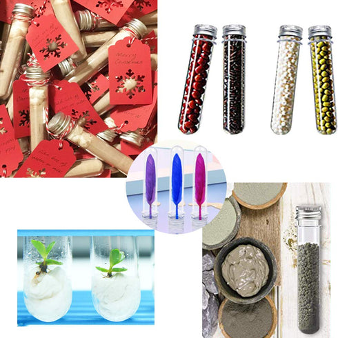 25PCS Test Tubes, 40ml Clear Plastic Test Tubes with Screw Caps, 25x140mm for Sample, Science Party