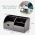 Vlando Office Desk Organizer, Leather Caddy with Drawer for Storing Desktop Supplies and Accessories, Grey Set