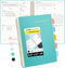 SUNEE A4 Size Meeting Notebook with Action Items - 160 Pages, Spiral Project Planner for Note Taking, Teal