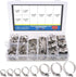 Glarks 100Pcs 8-44mm Range 304 Stainless Steel Worm Gear Hose Clamps Assortment Kit for Plumbing
