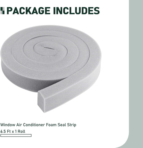 Window AC Foam Weather Stripping, Non-Adhesive Seal Strip for Air Conditioner, 2 inch x 1 inch x 6.5 feet
