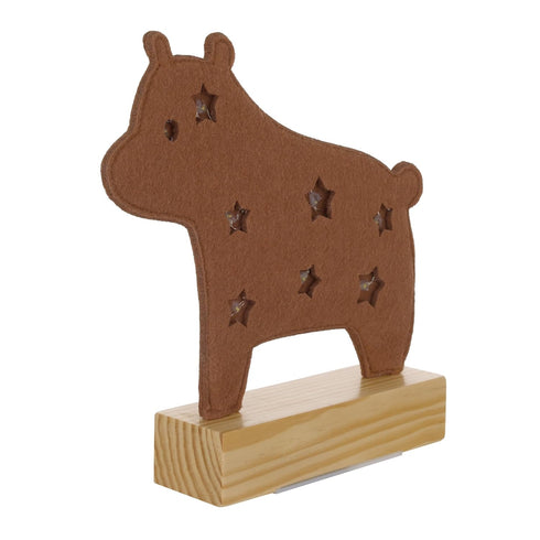 Little Love by NoJo LED Lighted Nursery Dcor - Adorable Brown Bear Design with Natural Wood Base