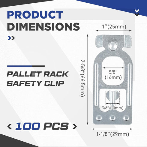 Zonon 100 Pcs Teardrop Pallet Rack Safety Clip, Warehouse Storage Pallet Racking Beam Safety Clip Connector for Shelf