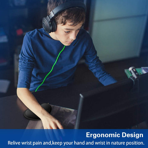Canjoy Mouse Wrist Rest, 2 Pack Memory Foam Soft Fabric Pad Support Cushion with Anti-Skid Rubber Base