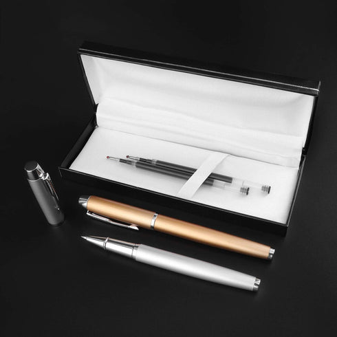 Rollerball Pen, 2 Pack of Ballpoint Pens for Men Women, Executive Business Office Use, Gift Box Included