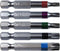 Torx/Star Drive 5 Piece Bit Set, 2" Quick Change Shank (Color Coded) Includes T-15, T-20, T-25, T-30, T-40