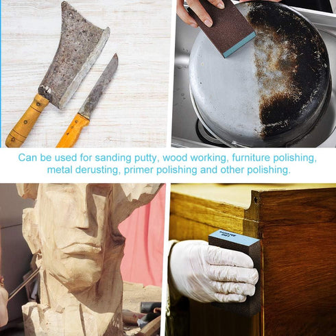 Onarway Sanding Sponges 10 Pack, Wet and Dry Dual-use, Coarse and Fine Sanding Blocks, Washable