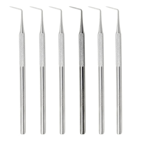 A2Z- 6pc Dental Pick Oral Hygiene Probe #6 45 degree Angled, Tooth