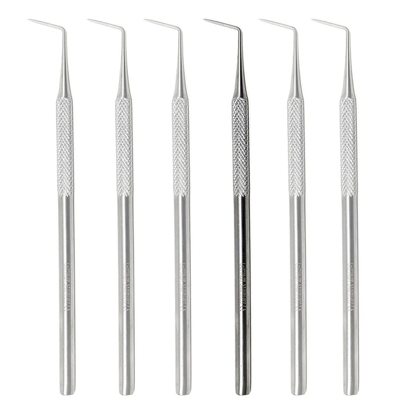 A2Z- 6pc Dental Pick Oral Hygiene Probe #6 45 degree Angled, Tooth