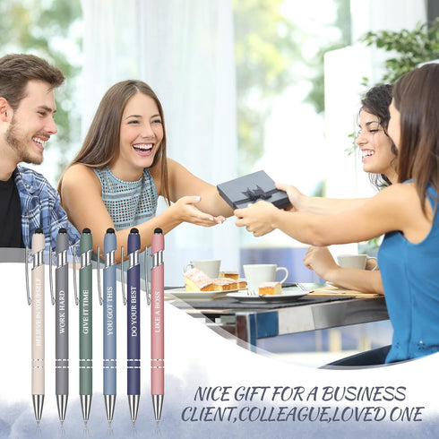 Zonon 12 Pieces Inspirational Motivational Pens, Fine Point Smooth Writing Pens with Fun Quotes for School Office Gifts