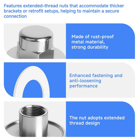 Aigemsi (4-Pack) ZZ5610NUTEXTKIT Set, Z5610 Extended Acorn Nut and Washer Compatible with Zurn Wall-Hung Toilet