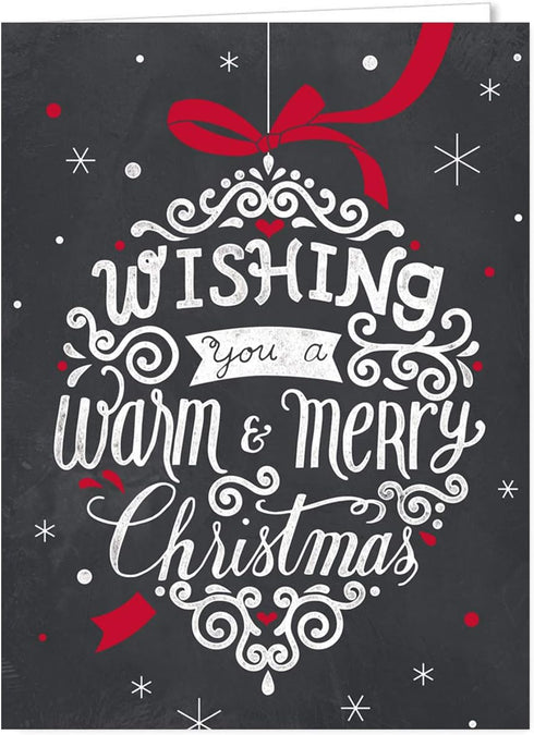 Celebrate the Season Christmas Card Assortment Pack - 25 Greeting Cards Set with 5 Holiday Designs and White Envelopes