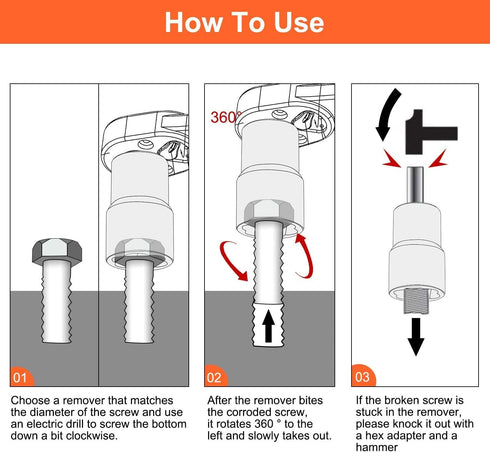 XEWEA 9PCS Lug Nut Extractor Set, 1/2" Drive Impact Bolt Nut Remover for Damaged Bolts