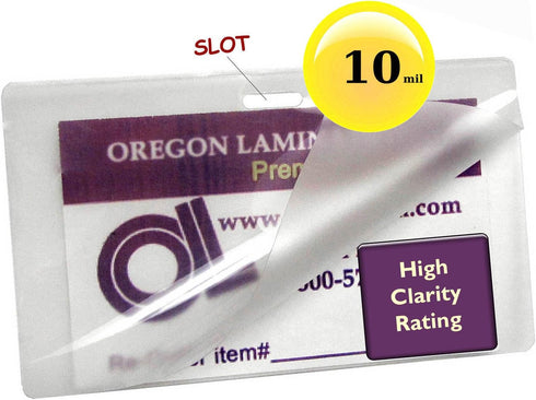 Qty 500 10 Mil Military Card Slot Laminating Pouches (2-5/8 x 3-7/8) on Long Side, Laminator Sleeves