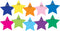 Hygloss Products Happy Multi-Color Stars Classroom Accents – Creative Teaching Resources, 7 Inches, 30 Pack (33756)