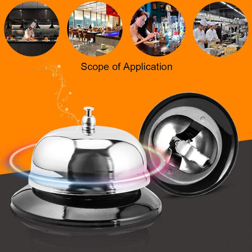 Call Bell 3.3 Inch Diameter Metal Anti-Rust Desk Bell for Hotels, Schools, Restaurants, and Reception Areas