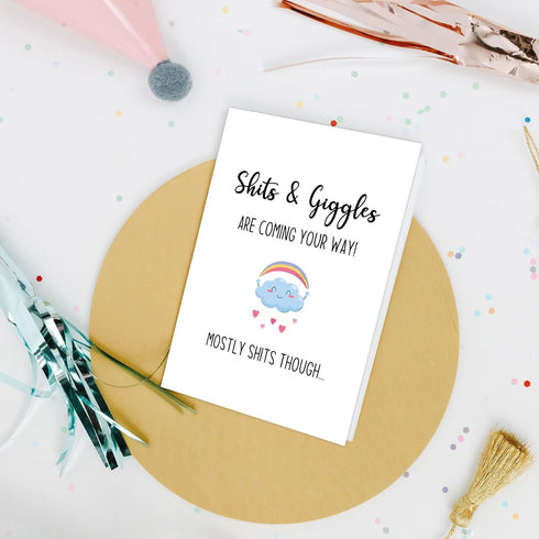 Nchigedy Funny Baby Shower Card for New Parents, Humor New Baby Congratulations Card, Pregnancy Announcement Cards