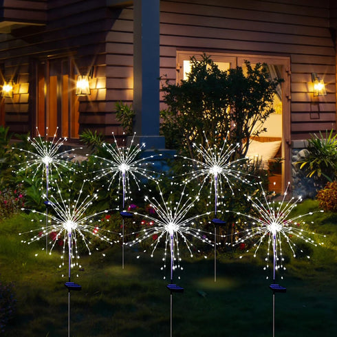 Solar Garden Firework Lights Outdoor, 2 Pack Solar Powered Art Stake Twinkle Lighting for Yard Decor
