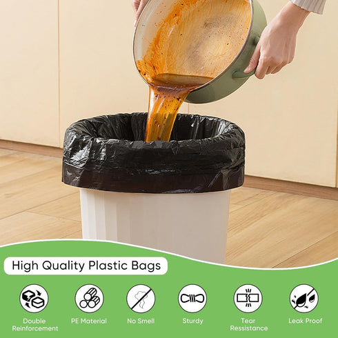 (11.5'x 6.5" 21')(1000Pack) LainNeala Black Plastic Bags x with Handles - Shopping & Grocery Bags for Small Business