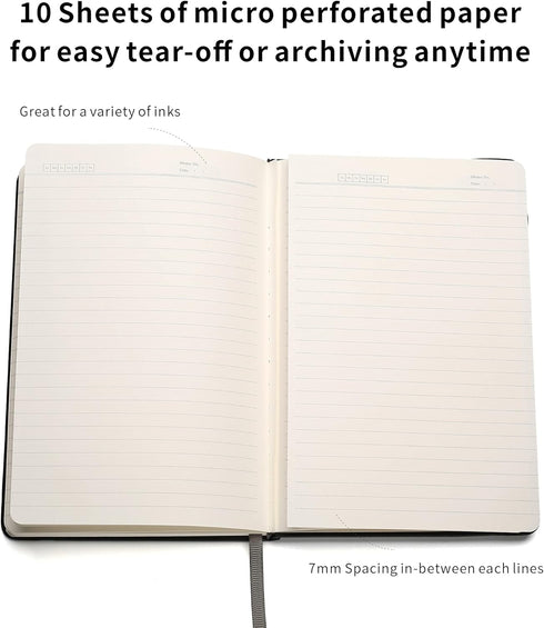 Deziliao Lined Journal Notebooks, Hardcover, 100Gsm Premium Thick Paper, Medium 5.7"x8.4", with Pen Loop