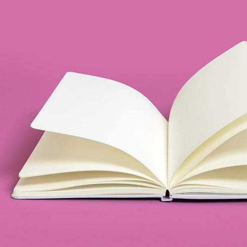 PAPERAGE Blank Journal Notebook (White) - 160 Pages, Medium 5.6 in x 8 in, Hardcover for Work, School, Sketching
