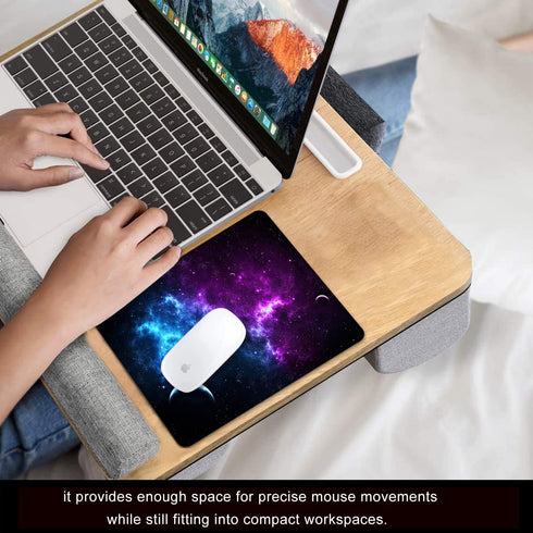 Galaxy Mouse Pad - Personalized Blue and Purple Nebula Design with Anti-Slip Rubber Base, 9.5 x 7.9 inch