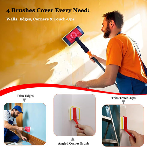 360 10 Lines,7 Inch Set Paint Edger Tool - Rotation Handle for High Ceilings & Corners, PCS Paint Edger Kit