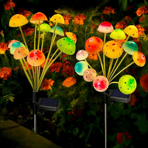 Solar Garden Lights - Upgraded 24LED Solar Mushroom Lights Outdoor, Waterproof Garden Decor for Lawn Front Porch Patio