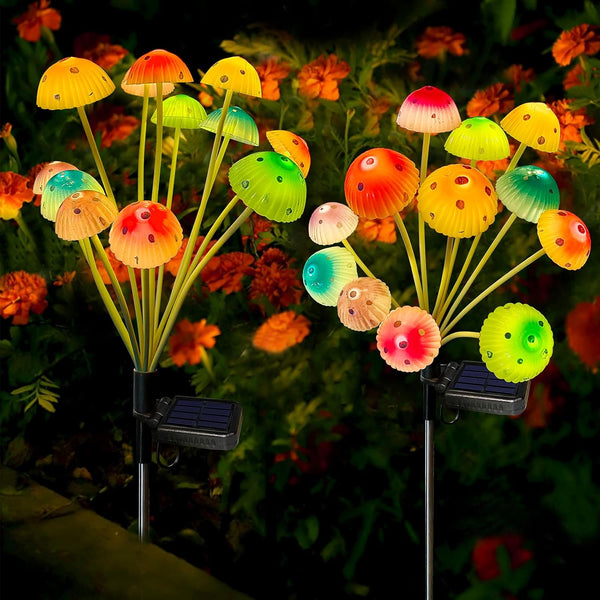 Solar Garden Lights - Upgraded 24LED Solar Mushroom Lights Outdoor, Waterproof Garden Decor for Lawn Front Porch Patio