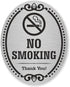 SmartSign Premium No Smoking Thank You Sign for Business & Home, 4" x 5" Aluminum with Adhesive Backing