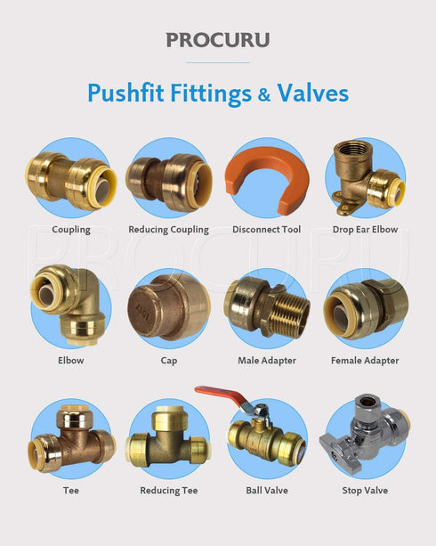 4-Pack 3/4-Inch PushFit End Cap, Push-to-Connect Brass Plumbing Fitting for Copper, PEX, CPVC