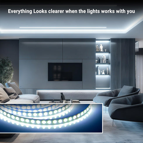 16.4FT Dimmable 6500K 24V, 140 DAYBETTER COB led Strip Light, High Brightness led Lights, Bright Daylight White, LEDs