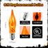 Hobbynors 25-Pack Bulbs, E12 C18 Frosted Flame Light Candelabra Base with Soft Ghostly Glow for Halloween, Amber Flame