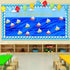Ocean Waves Bulletin Board Border, Blue Turquoise Trim Paper for Classroom Decorations, 36 Feet