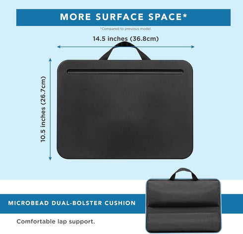 LAPGEAR Compact Lap Desk - Fits up to 15 Inch Laptops, Black - Style No. 43108