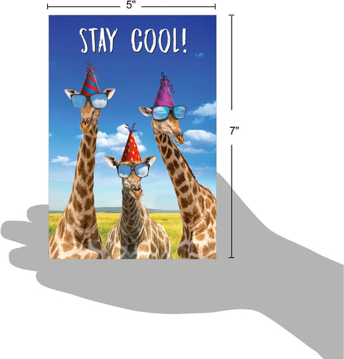 NobleWorks Adorable Birthday Card, Funny Giraffe Animal Humor, Bday Notecard with Envelope, C6335BDG