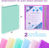 Fulmoon 12 Pcs 1 Inch 3 Ring Binder with 2 Interior Pockets, Round Rings, 3 Holes Binder Holds 175 Sheets, Snap Button