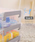 Sooez 6 Pack Extra Large Pencil Box, Clear Plastic Crayon Organizer with Lid, Stackable Storage for Craft and School