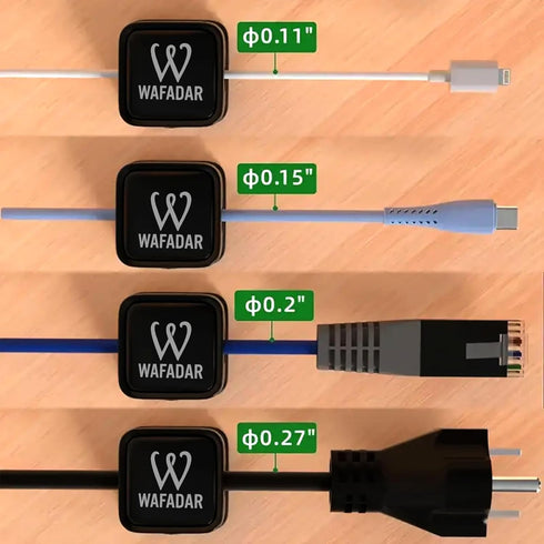 W WAFADAR 6 Pcs Magnetic Cable Clips, Office Desk Accessories, Cord Organizer Holder, Cable Management Holder, Phone