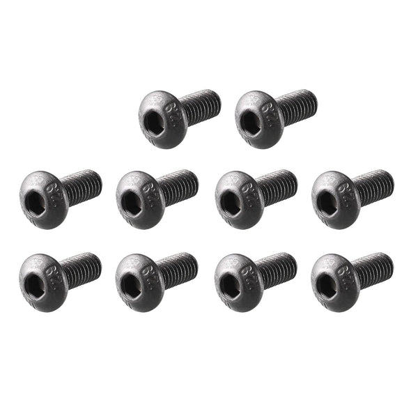 uxcell M4 x 10mm Black Alloy Steel Hex Bolt Socket Head Cap Screws - 100 Pcs