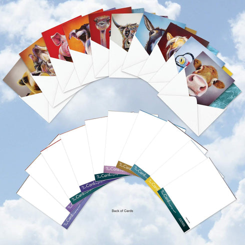 The Best Card Company 20 Bulk Animal Note Cards Blank (4 x 5.12 Inch) - Fun Assorted Notecards with Envelopes