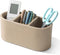 hidyuuoo Desk Organizer with Pen Holder, Nightstand Organizer, and Remote Holder, Beige Roman