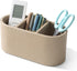 hidyuuoo Desk Organizer with Pen Holder, Nightstand Organizer, and Remote Holder, Beige Roman